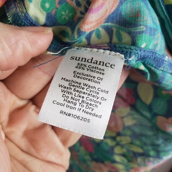 Women's Rosie Vines Bright Floral Puff Shoulder Button Up Shiry Size PM - Picture 9 of 9